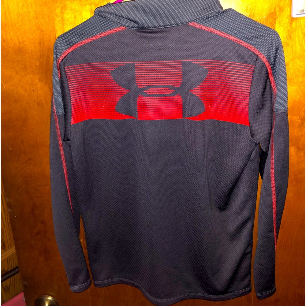 Youth extra large orange and gray under Armour long sleeve pull over